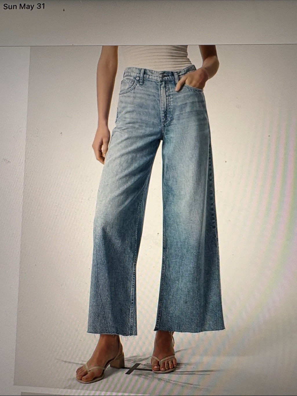 Rag & Bone Sofie High Rise Ankle Ultra Wide Featherweight Jeans 24